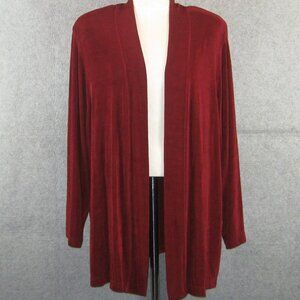 Vikki Vi Slinky Cardigan Jacket Maroon 2X
